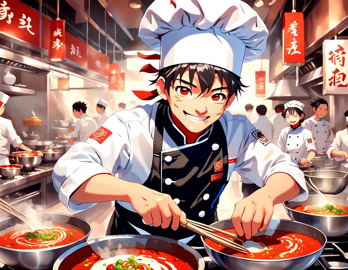 Anime Chef from Sichuan in Detailed 3D Art