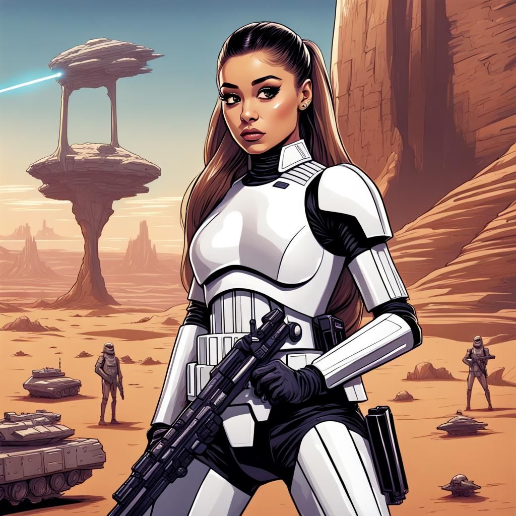 Ariana Grande as Imperial Stormtrooper in Comic Art