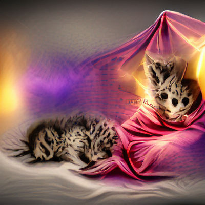 Adorable Blue-Eyed Kitten on Blanket