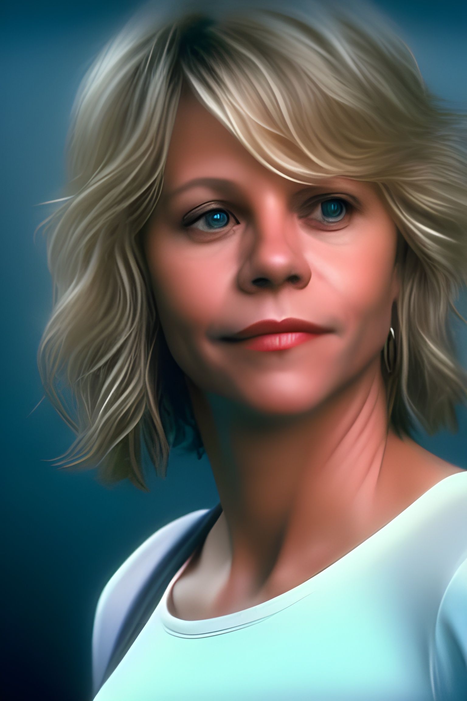 Meg Ryan 80s Portrait in Omar Ortiz Style