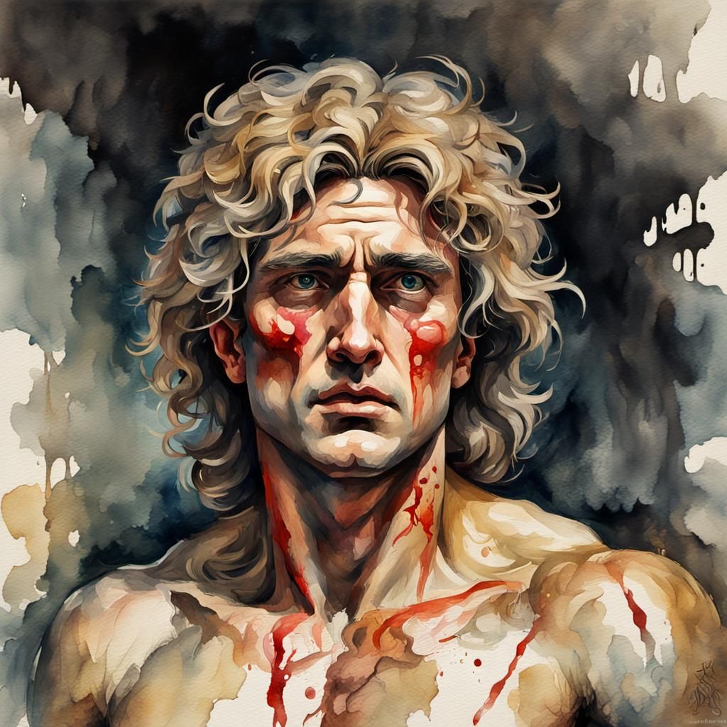 Disturbing Watercolor Portrait of Alexander the Great