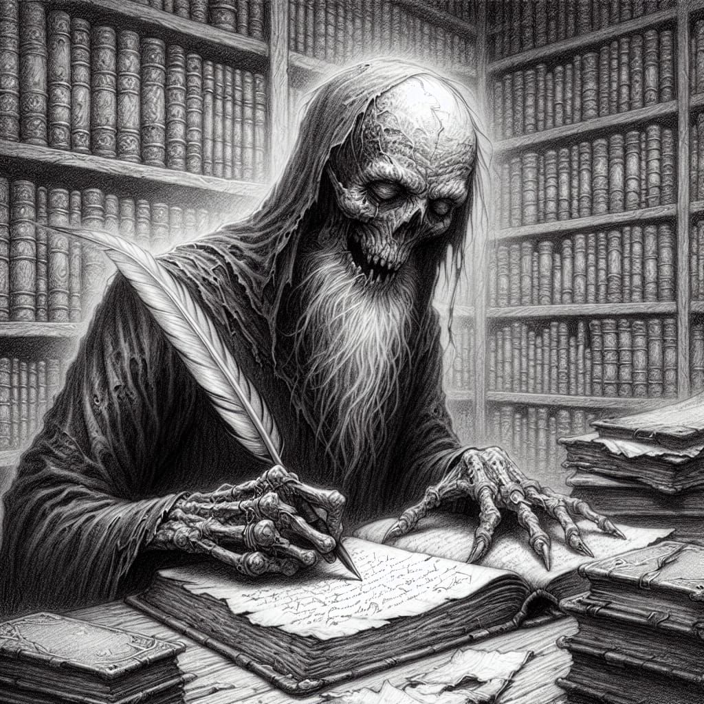 An undead scribe