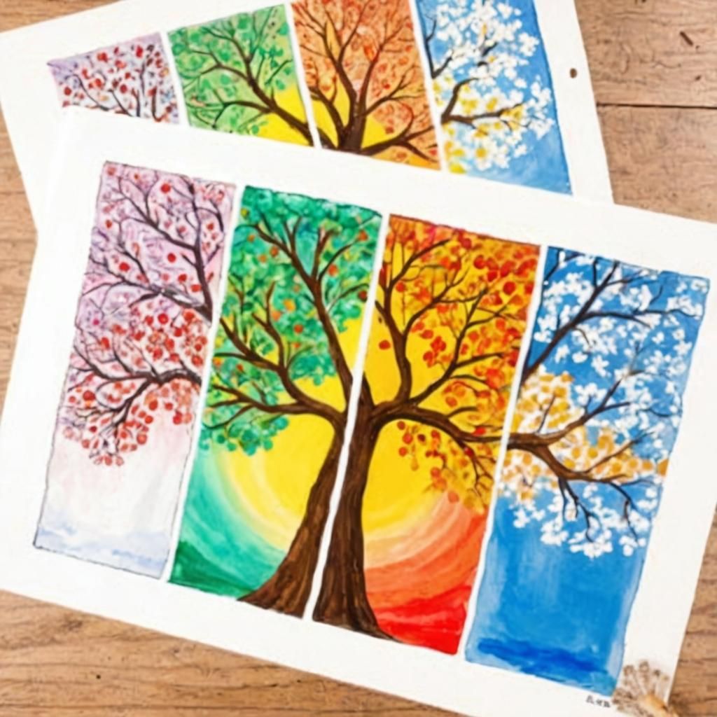 Four Seasons Tree: A Composite Digital Illustration
