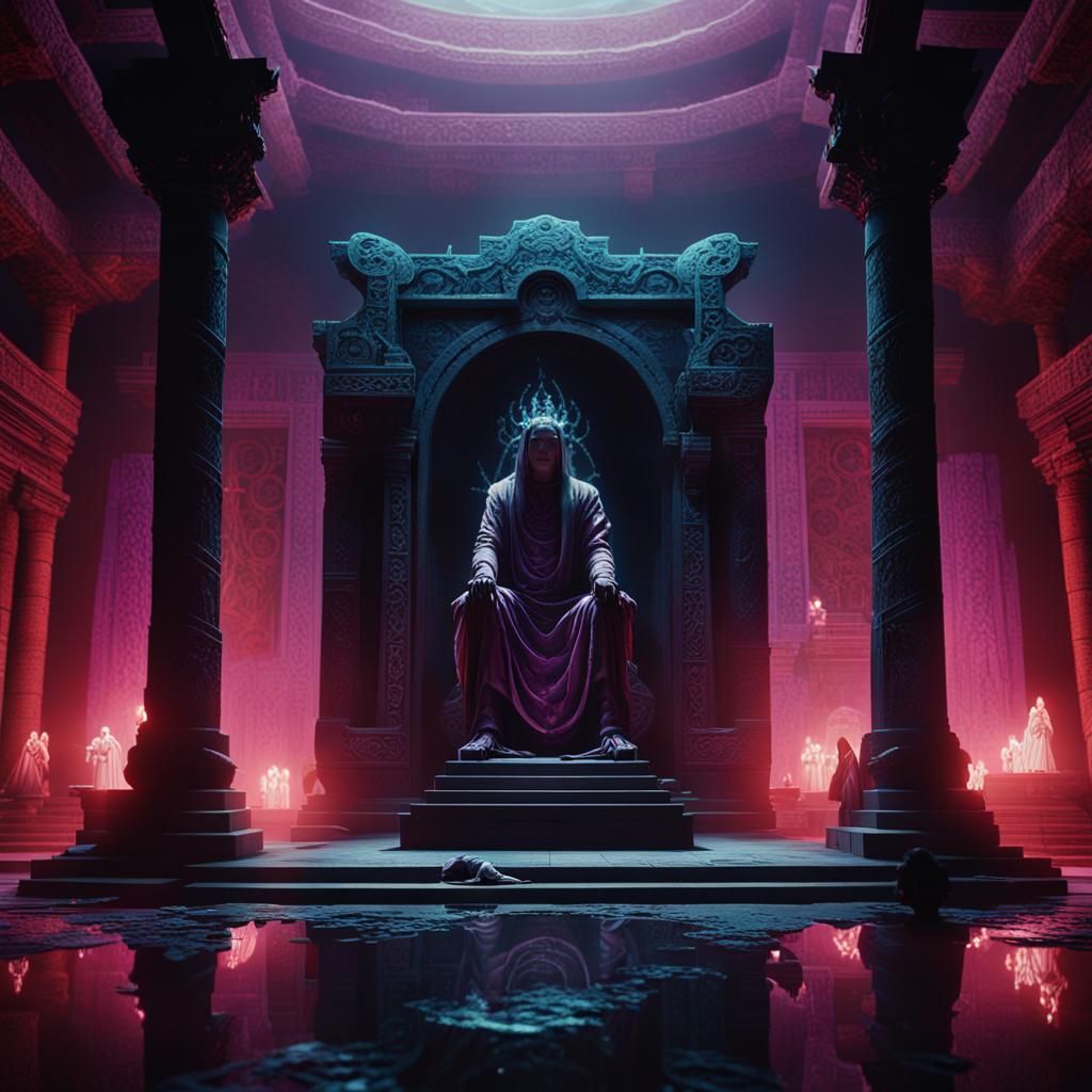 Dark Rituals Unfold on a Black Stone Altar