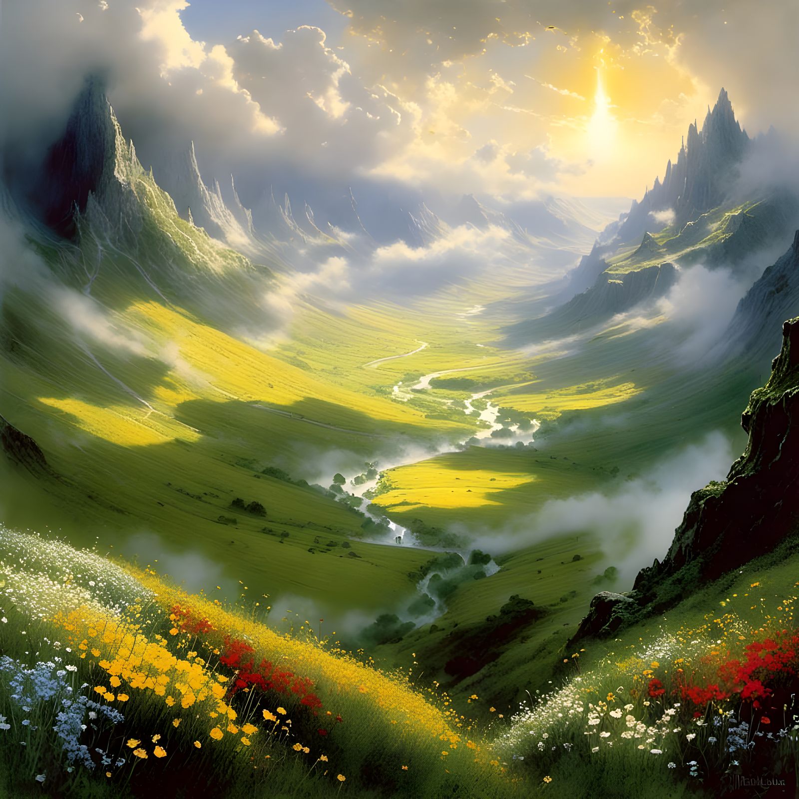 Gondolin: Wildflower Valley in Tolkien Style