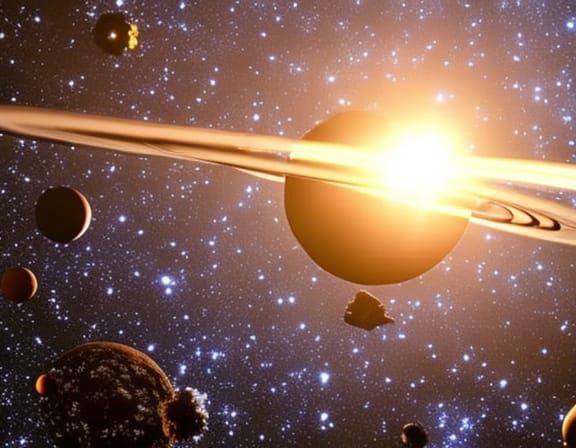 Hyperrealistic Galaxies with Planets in Wide Angle