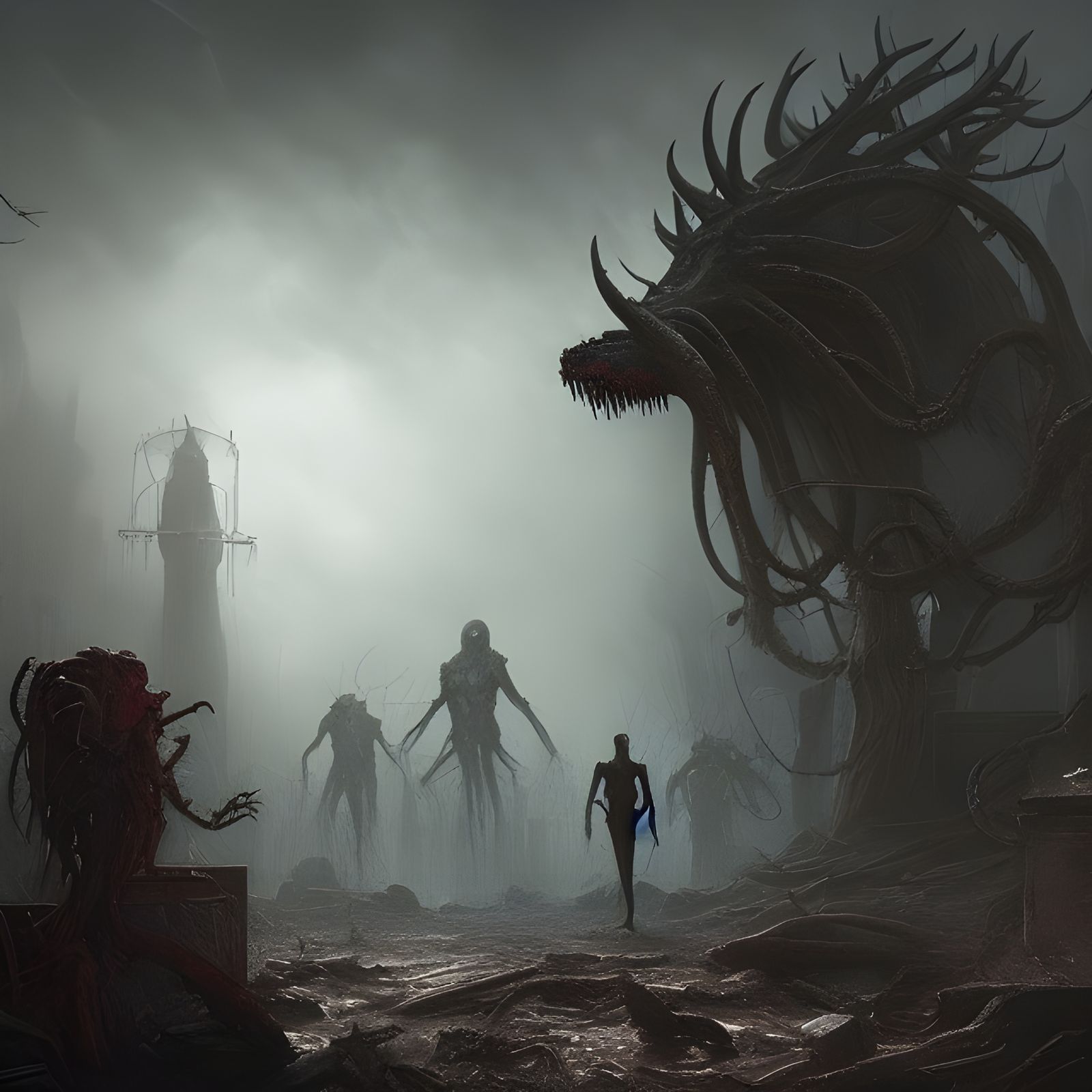 Dark Post-Apocalyptic World Ruined by Elder God