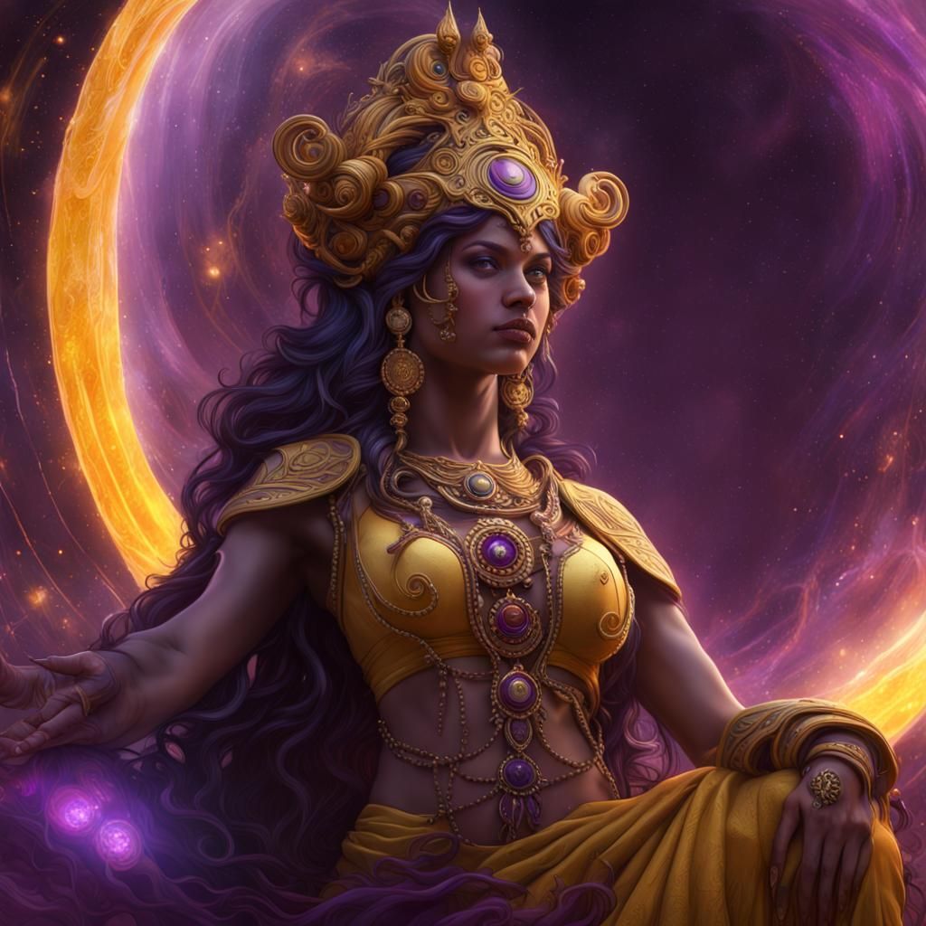 Aditi: Indian Goddess of Space, Dark Fantasy Art