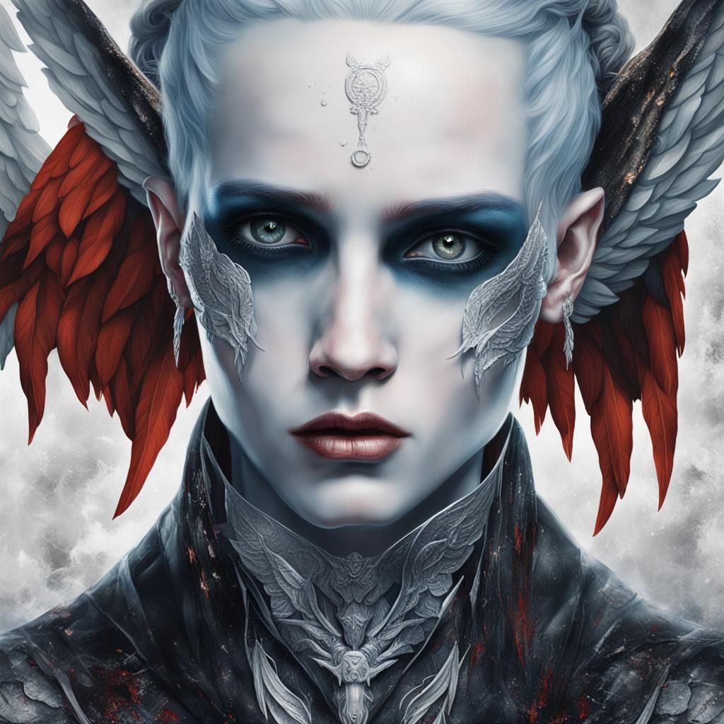 Fallen Angel Portrait with Ethereal Beauty