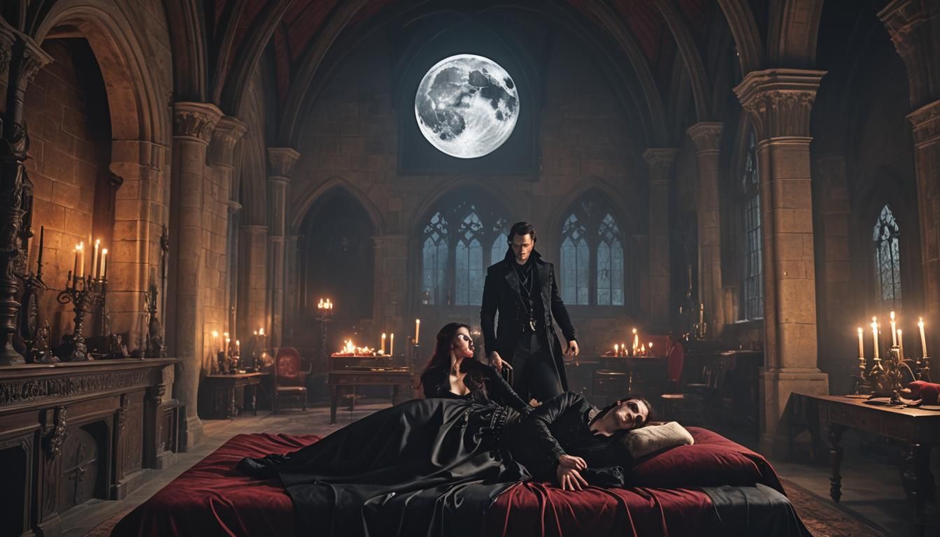 Vampire in Castle Chamber with Rembrandt Lighting