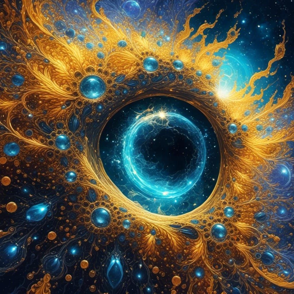 Woman with Crown and Wings in Space