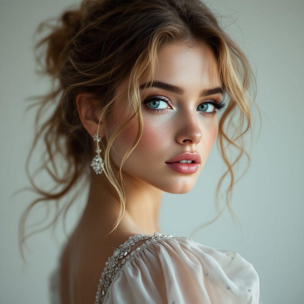 Elegant Russian Beauty in Athletic Pose