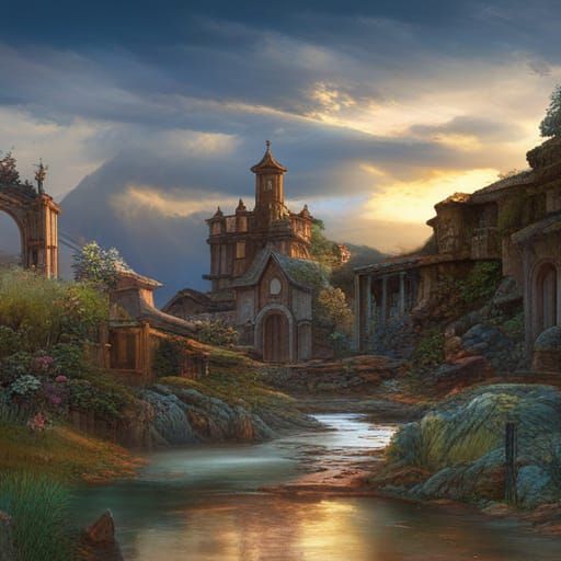 Gothic Art Nouveau Raven in Stained Glass Style