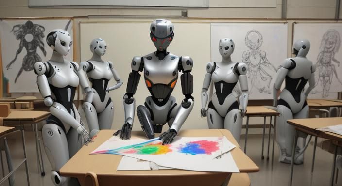 Humanoid Robots Attend Art Class