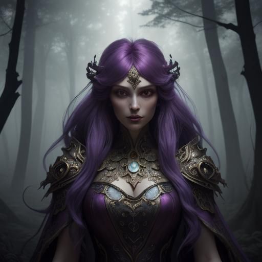 Dark Fantasy Princess Peach in Mystical Forest