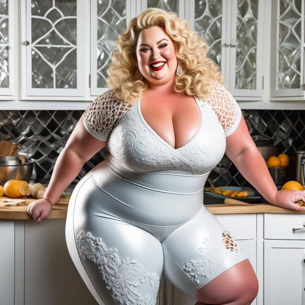 Beautiful Plus Size Woman Carving Ice Sculpture