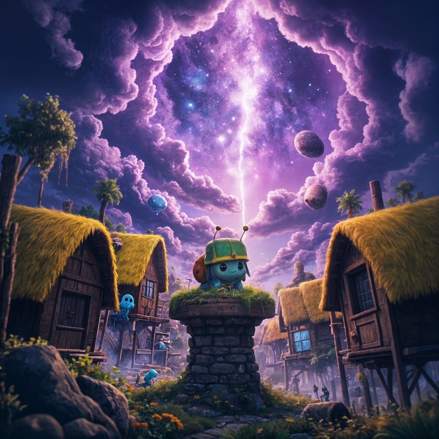 Fantasy Snail Village: Dark Concept Art