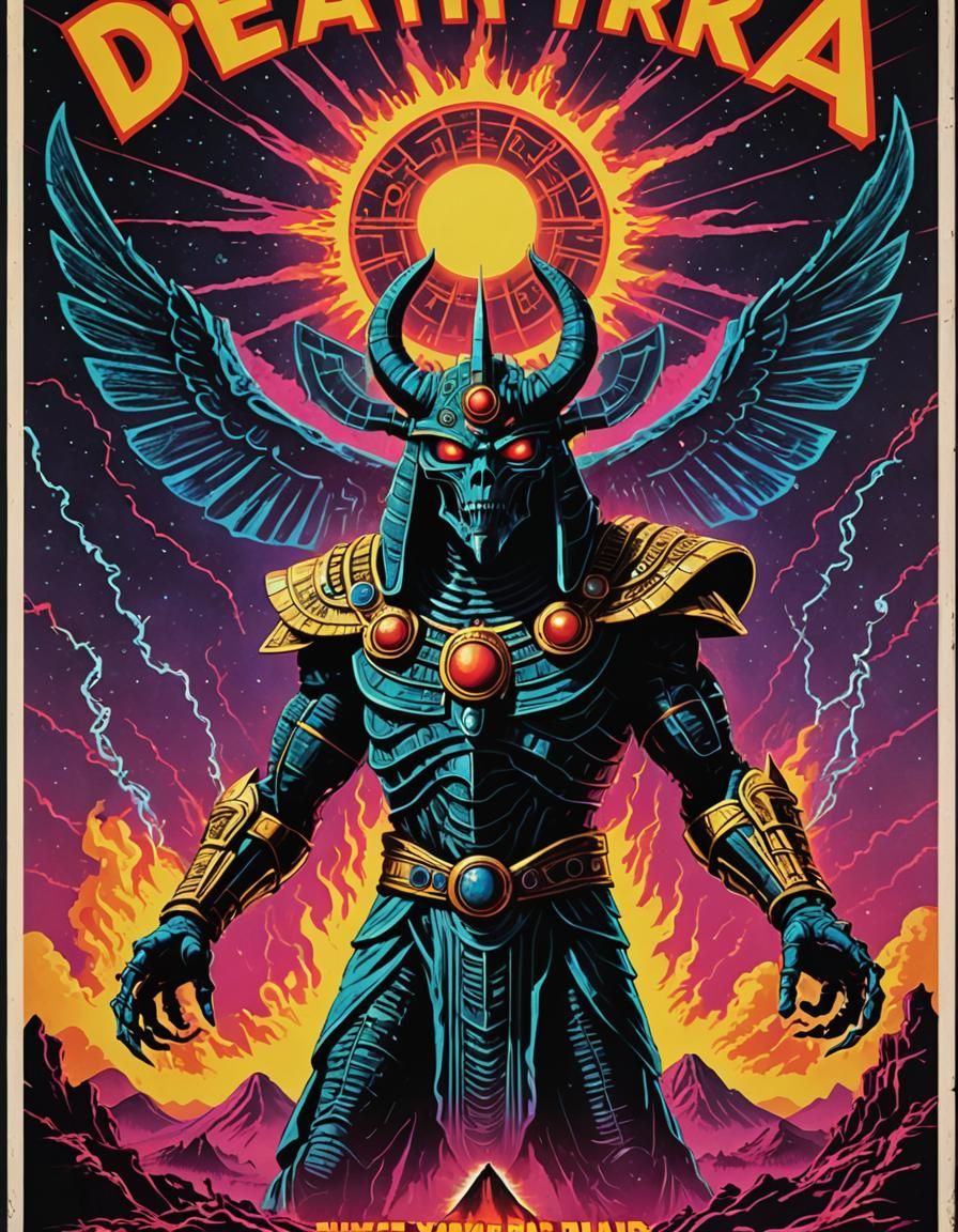 Death Ra: A Neon Kaiju B-Movie Poster
