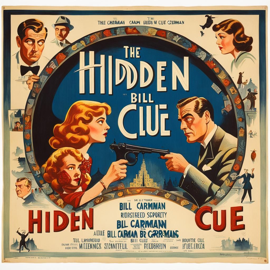 Vintage Movie Poster for The Hidden Clue