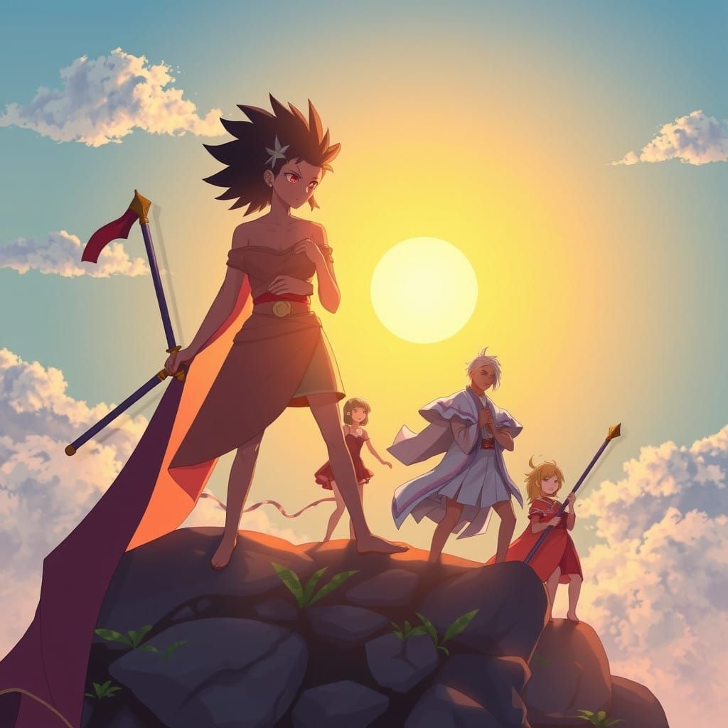 Anime Angola Clan in Traditional Japanese Style