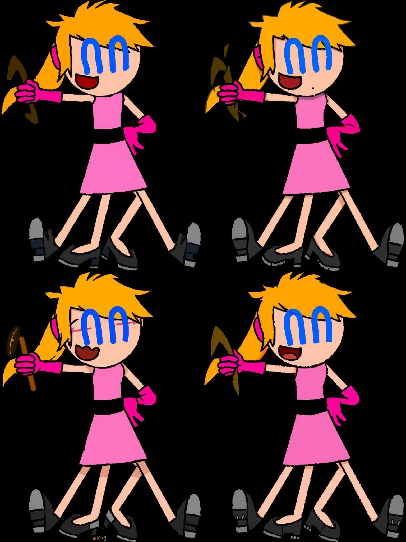 Anime Style Orange-Haired Woman Parachuting