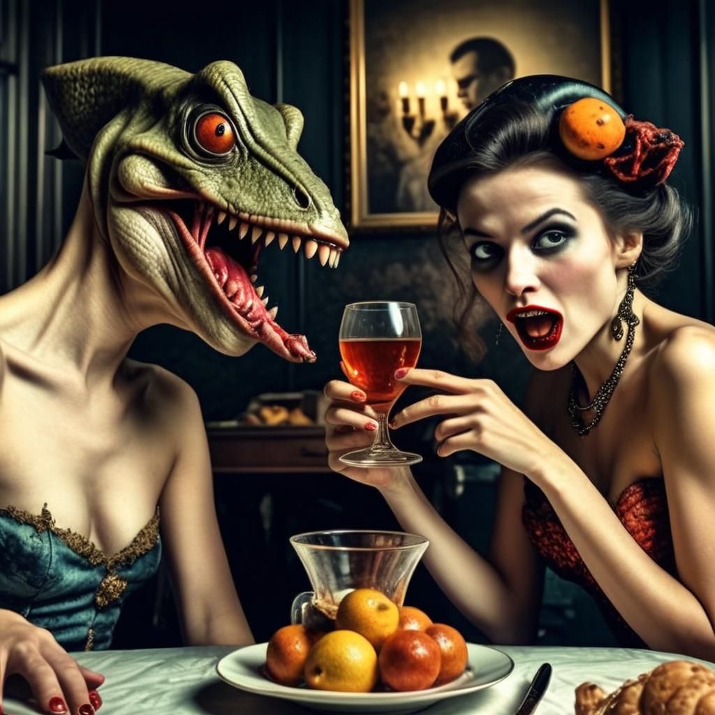 Surreal 1950s Magazine Portraits in Hyperrealistic Style