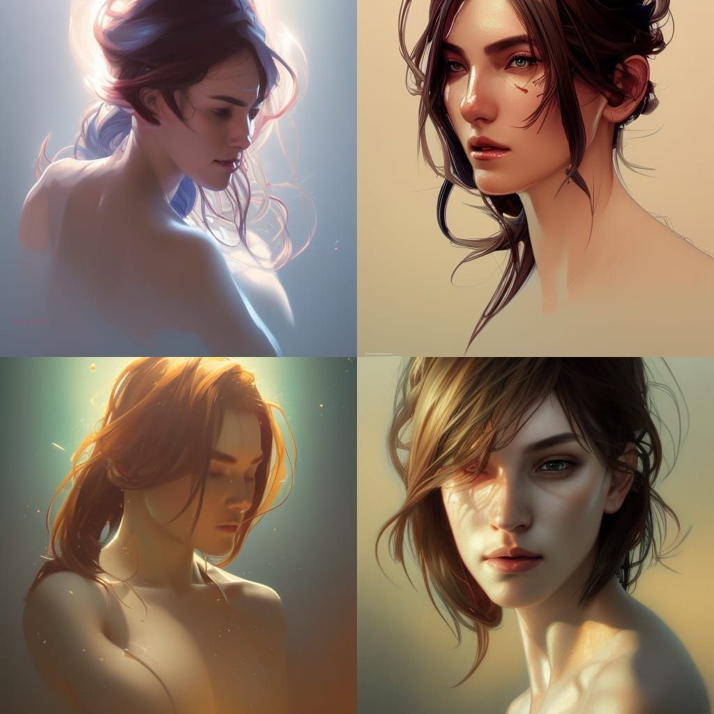 Detailed Portrait of Two Women in Digital Art Style