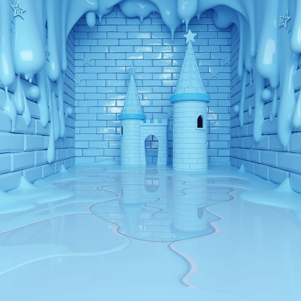 Pastel Blue Slime Castle in Infinite Mirror