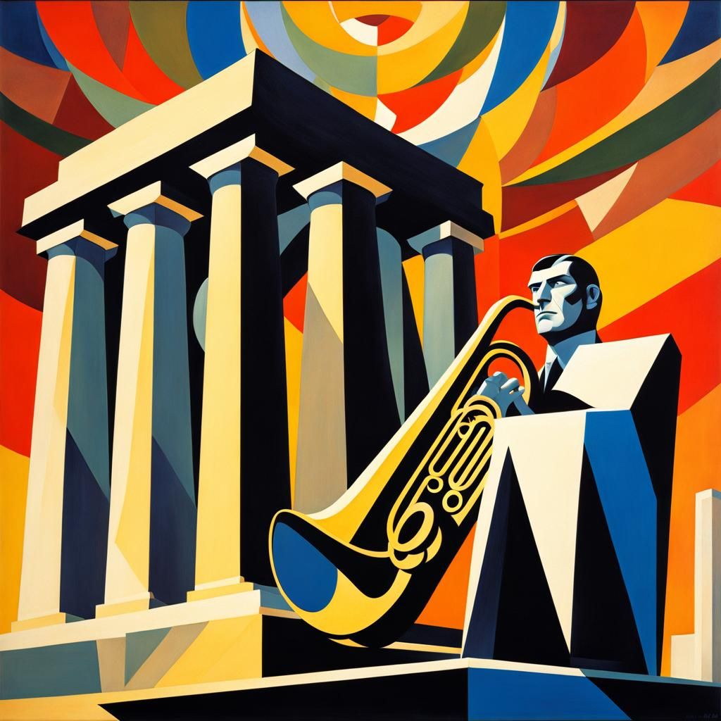 Mr. Spock Statue in Abstract Cubism Style