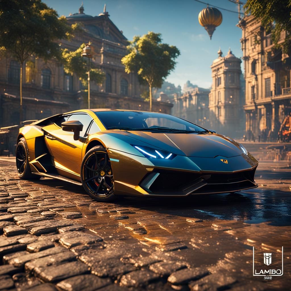 Lambo in 3D Game Cinematic Style