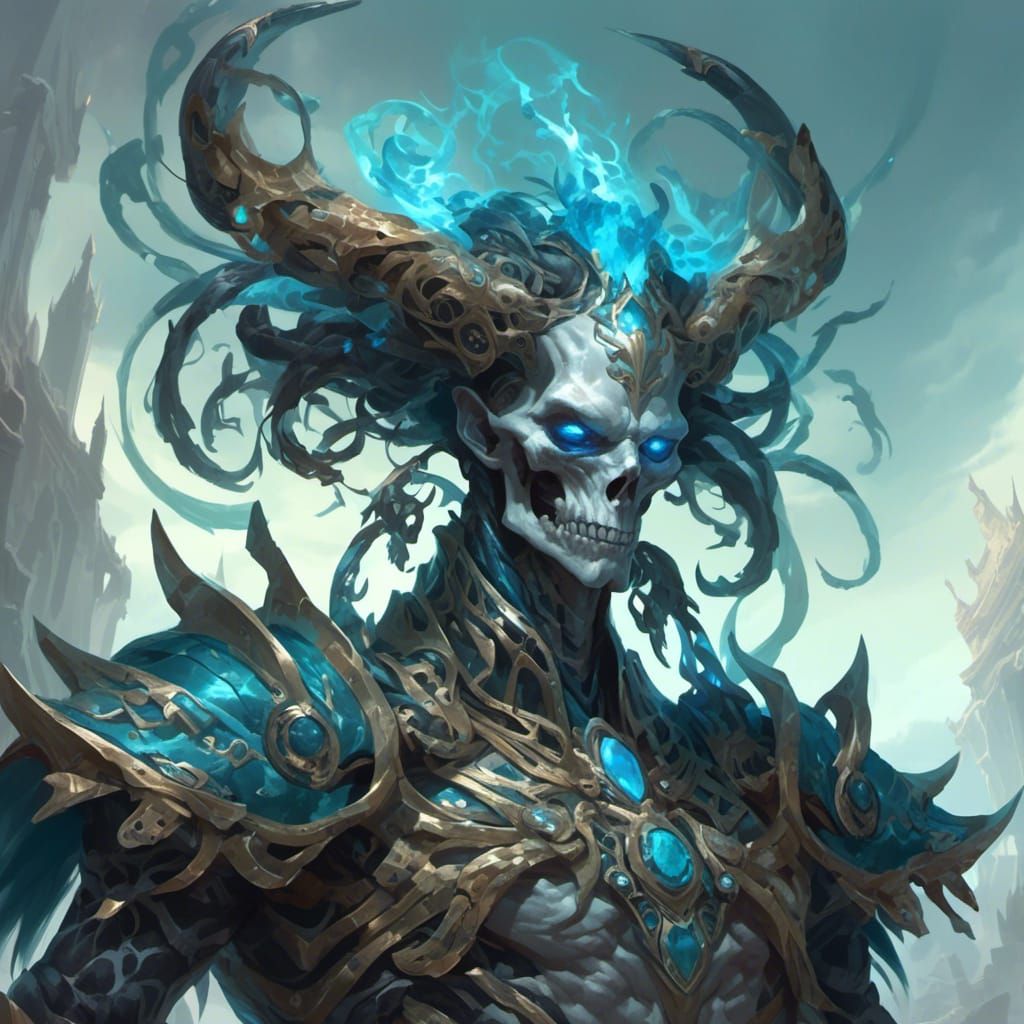 Twisted Steel God with Glimmering Eyes