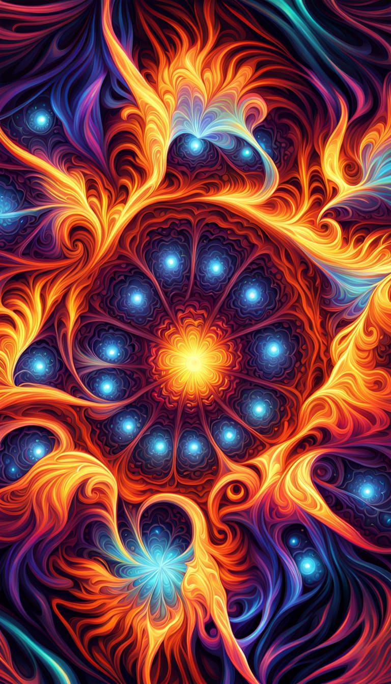 Iridescent Star Turbulence in Hyperrealistic Digital Art