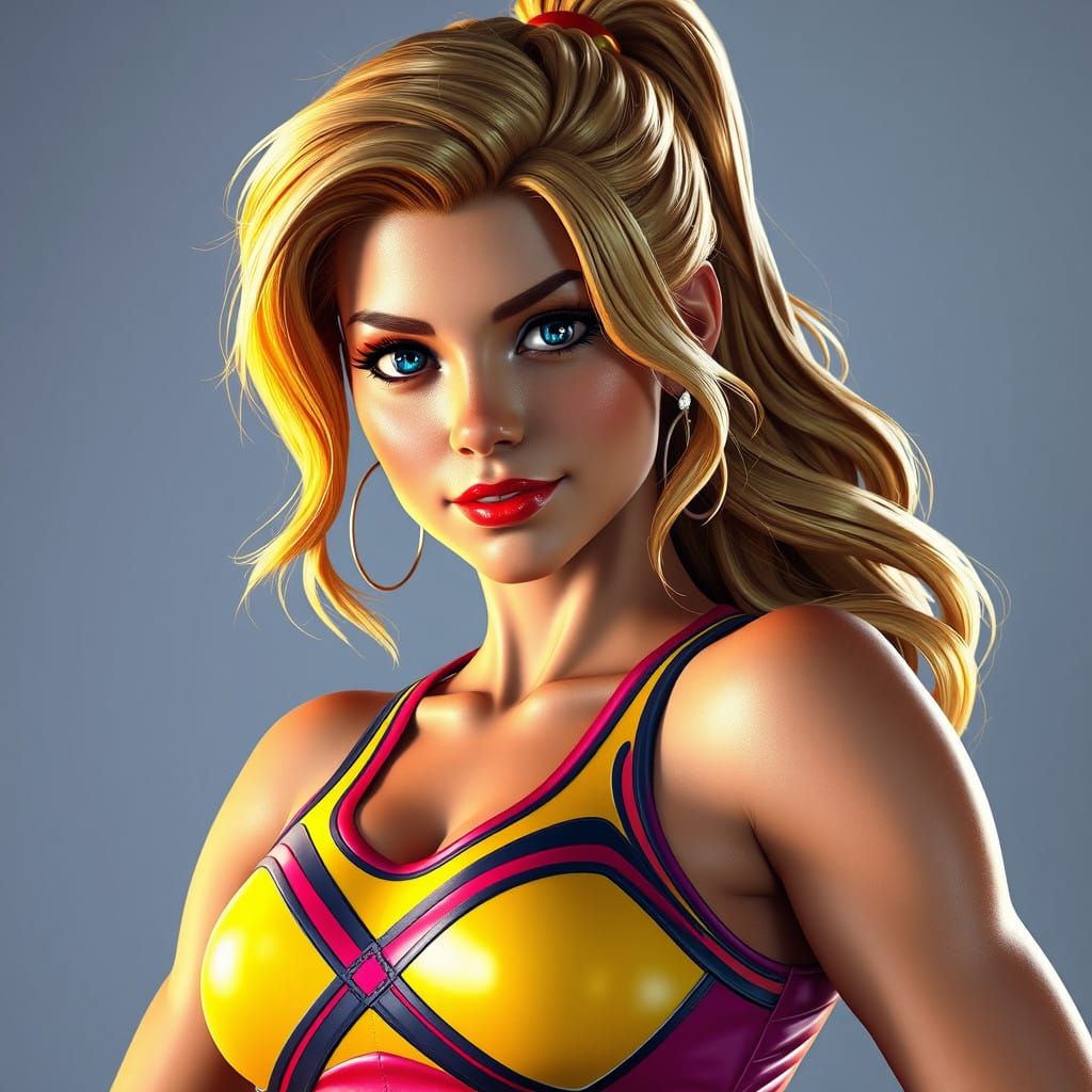 Buffy Summers in Vibrant Cheerleader Attire with Dramatic Li...