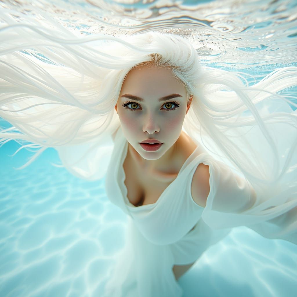 Mystical Underwater Woman in Fashion Photography Style
