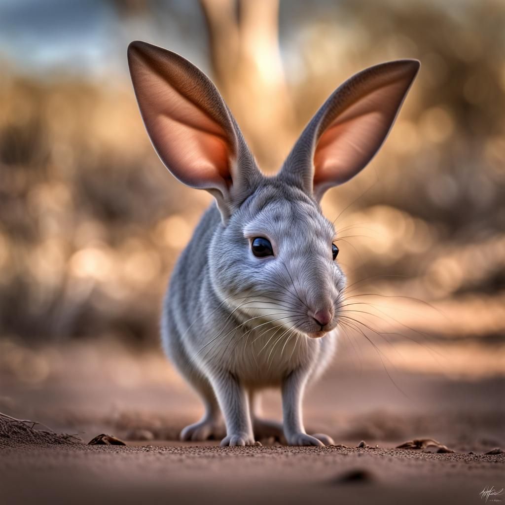 Hyperrealistic Bilby Portrait in the Australian Desert
