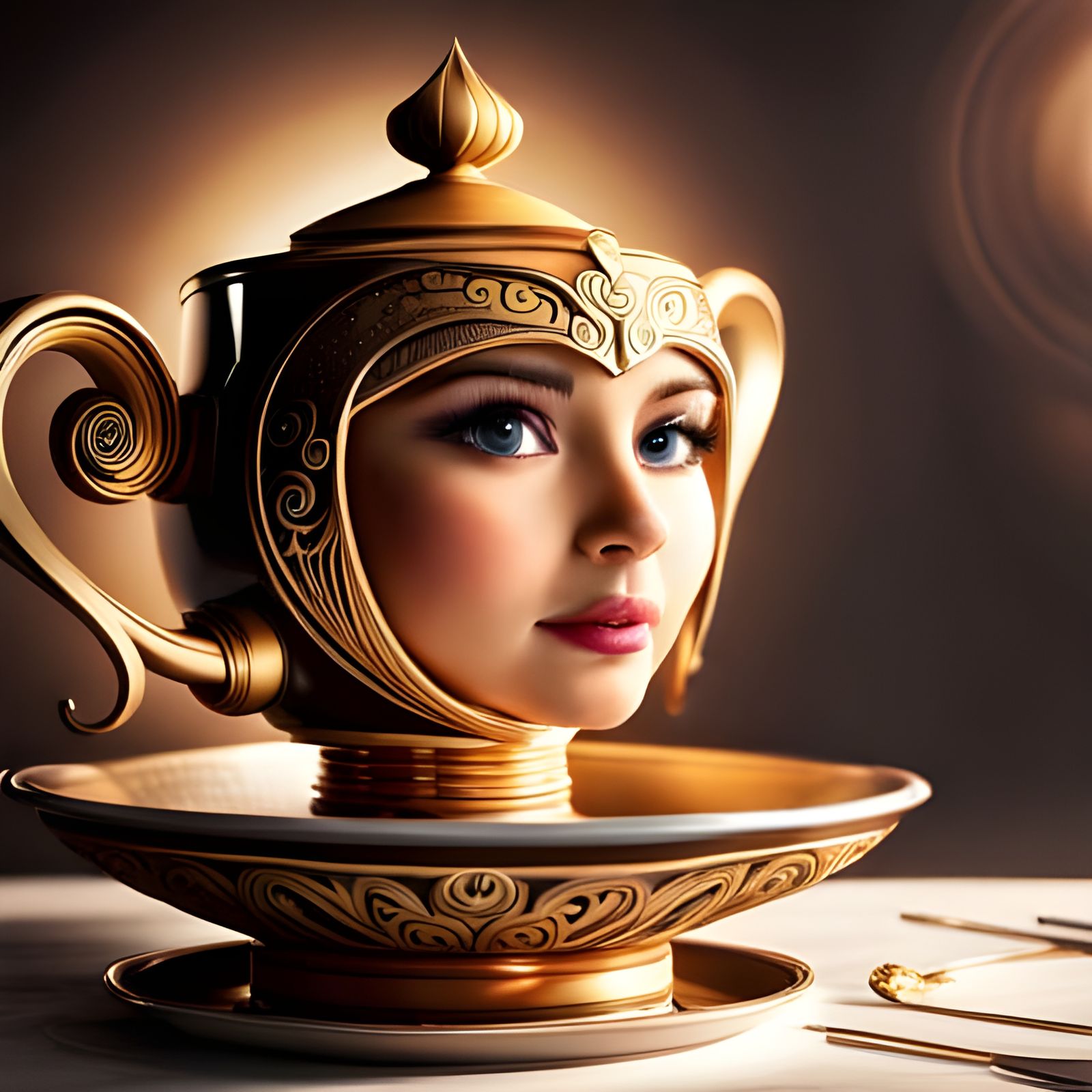 Animated Tea Set with Intricate CGI Rendering
