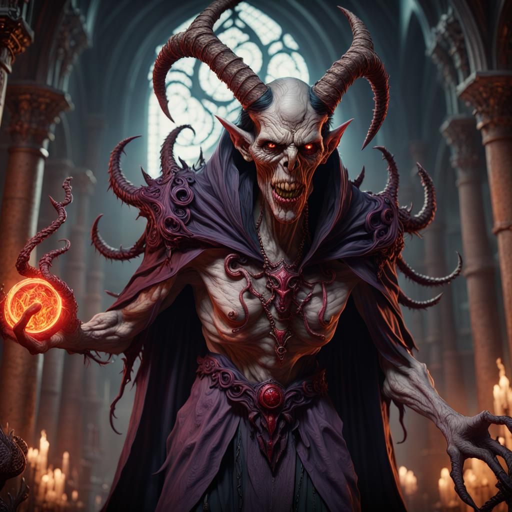 Demonic Eldritch Entity: Detailed Matte Painting