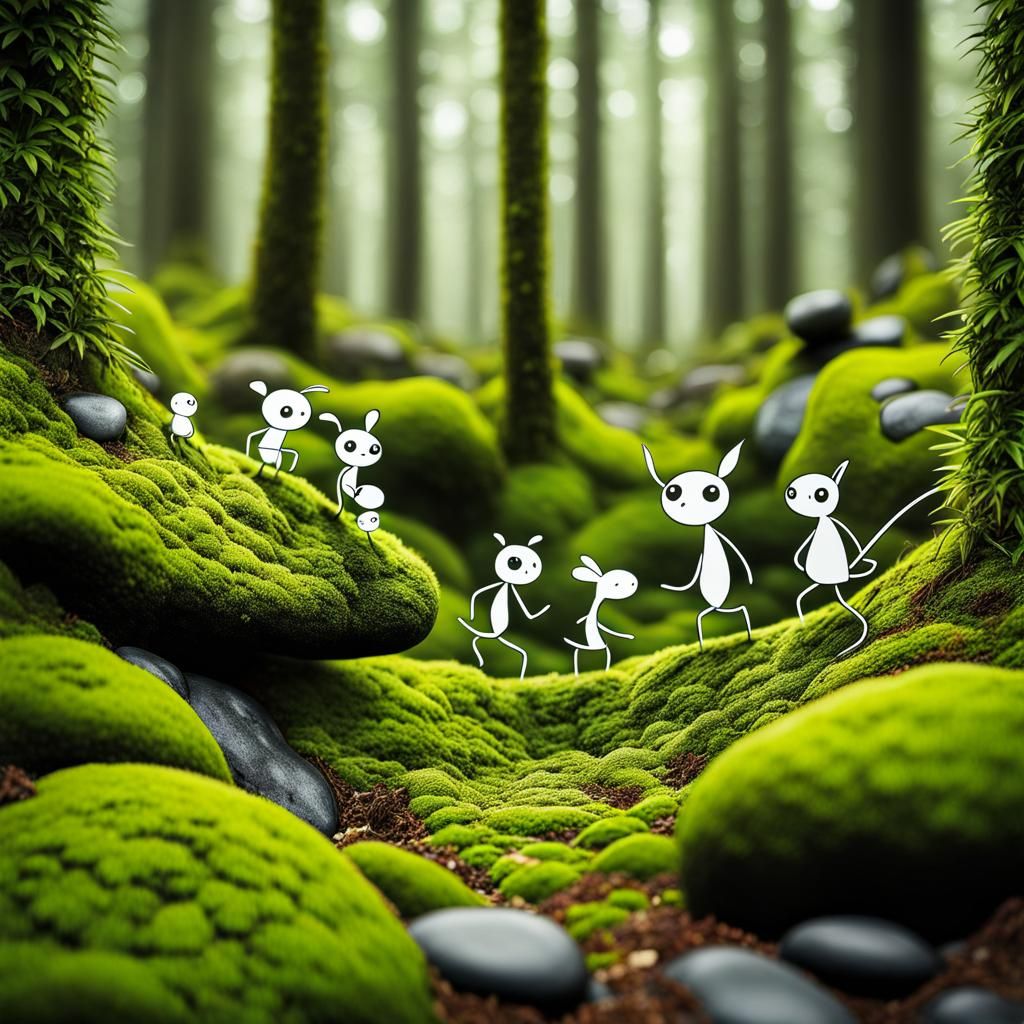 little monsters in the woods