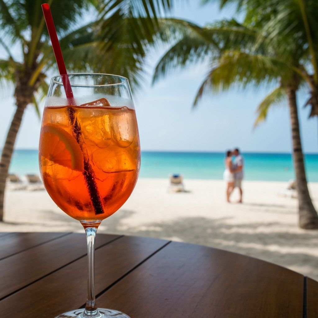 Aperol Spritz on Tropical Beach: Professional Photography