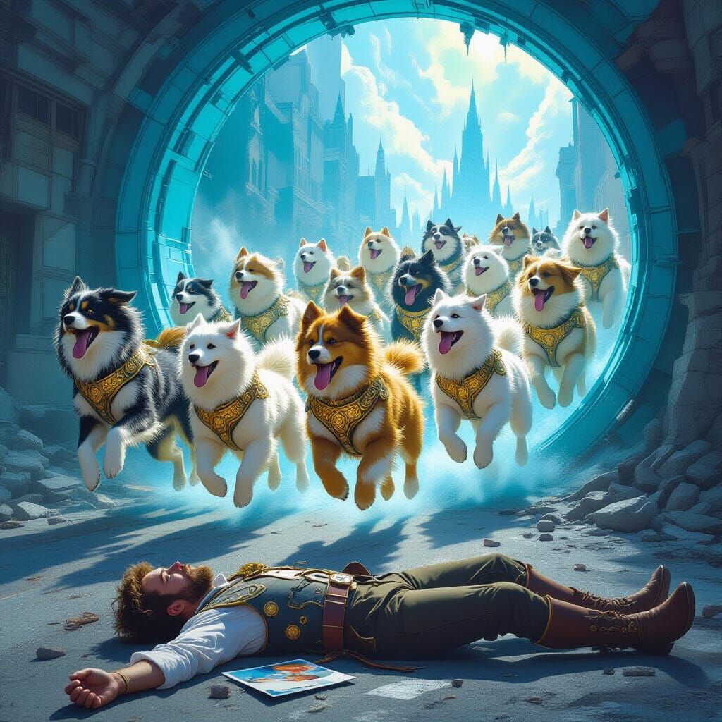 Celestial Dogs Descend to Save a Dying City