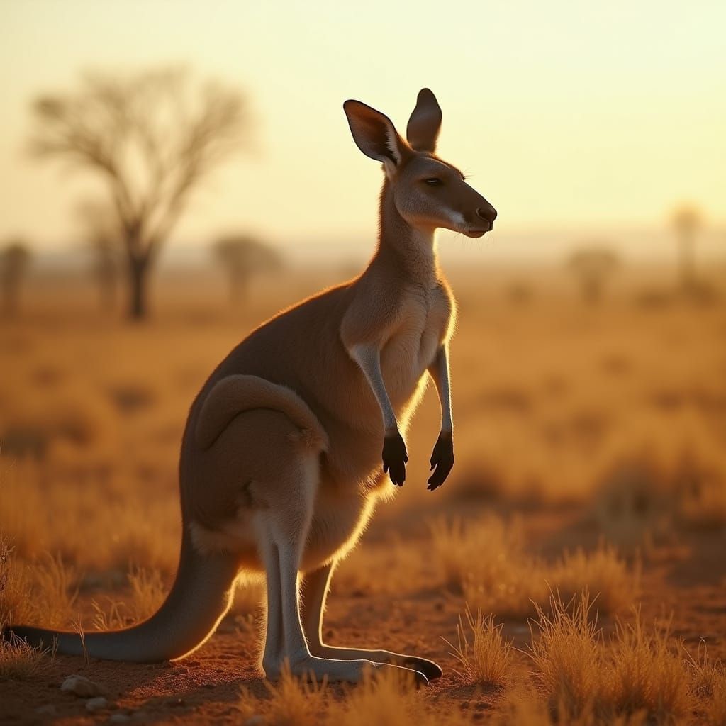 Majestic Kangaroo in Timeless Australian Landscape
