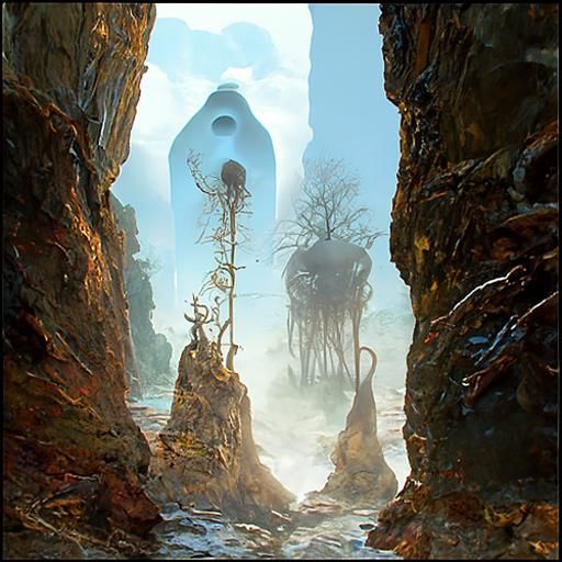 Eerie Forest Stream Radiates Threat