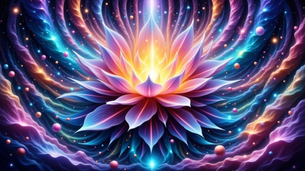 Blooming Cosmic Energy Illustration