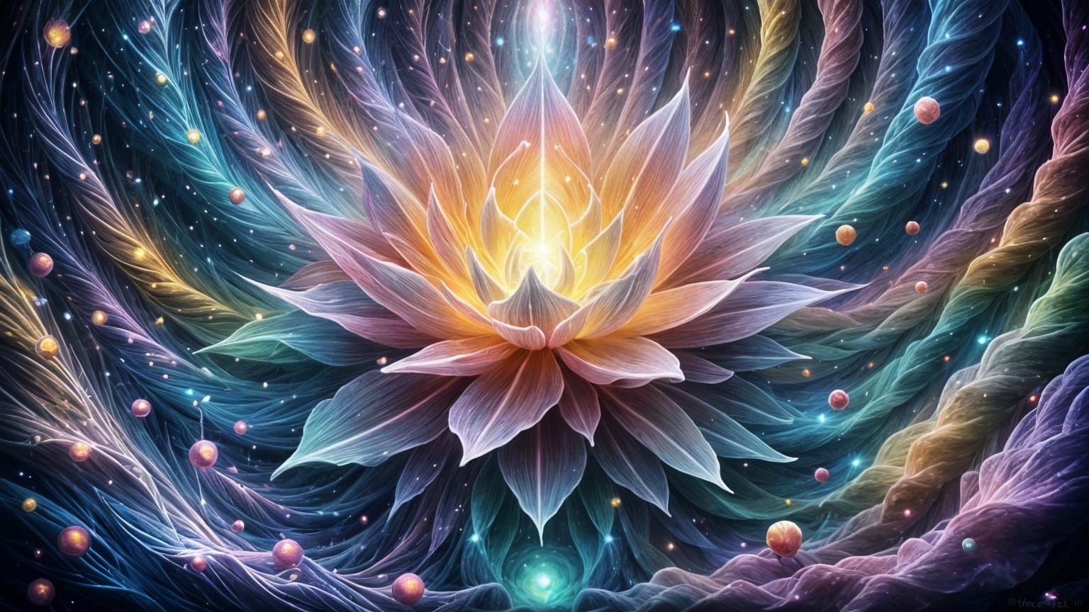 Blooming Cosmic Energy Illustration