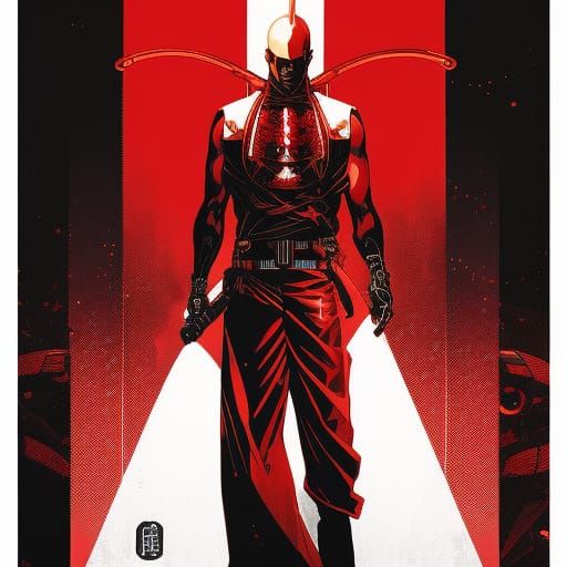Cybernetic Yakuza Hitman Illustration in Japanese Style