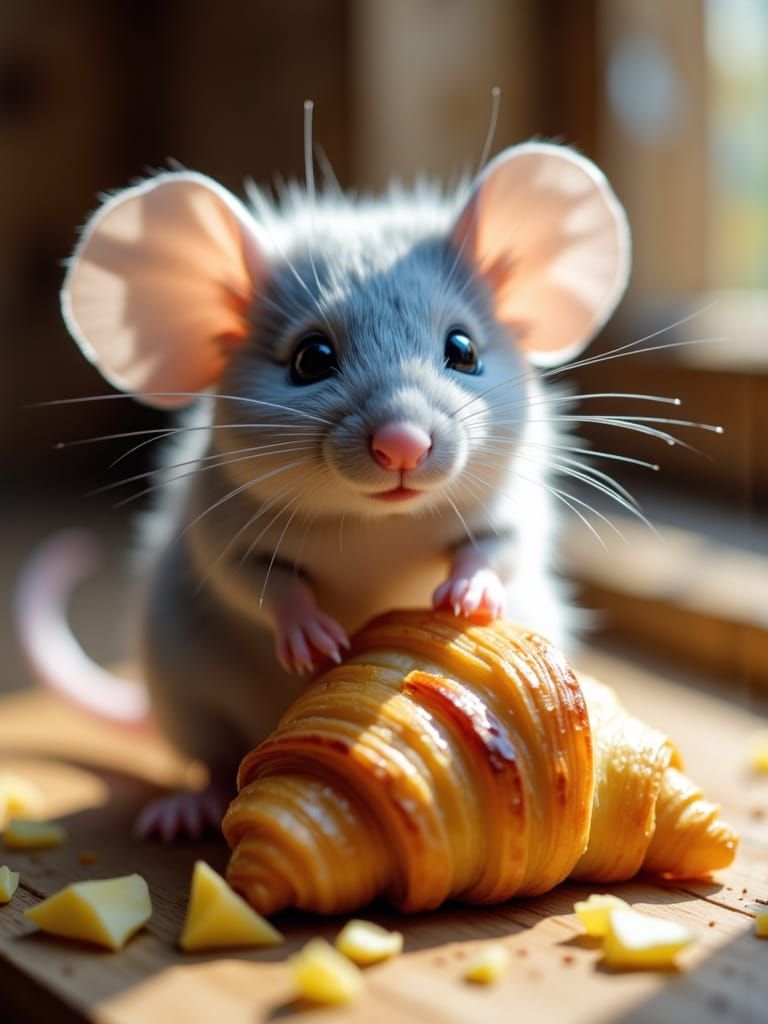 <lora:Abstract Painterly:0.8> <lora:Earth and wash:0.8>  A photorealistic image of a fluffy light blue-grey mouse with l...