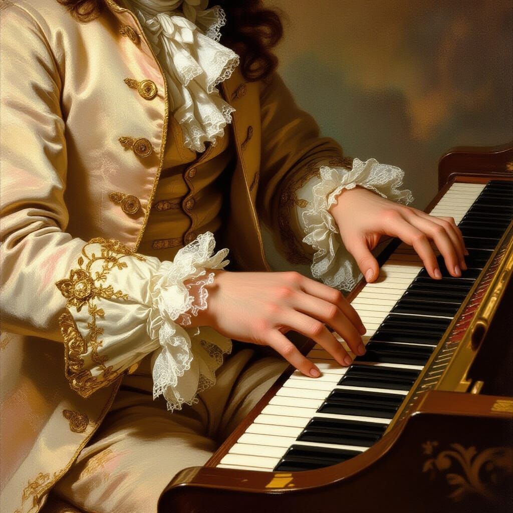 Harpsichord Hands in Rococo Style Lighting