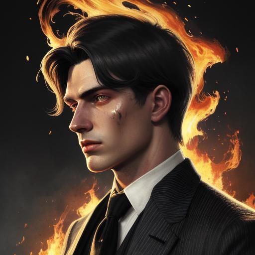 Scarred 1920s Reporter in Hyperrealistic Style