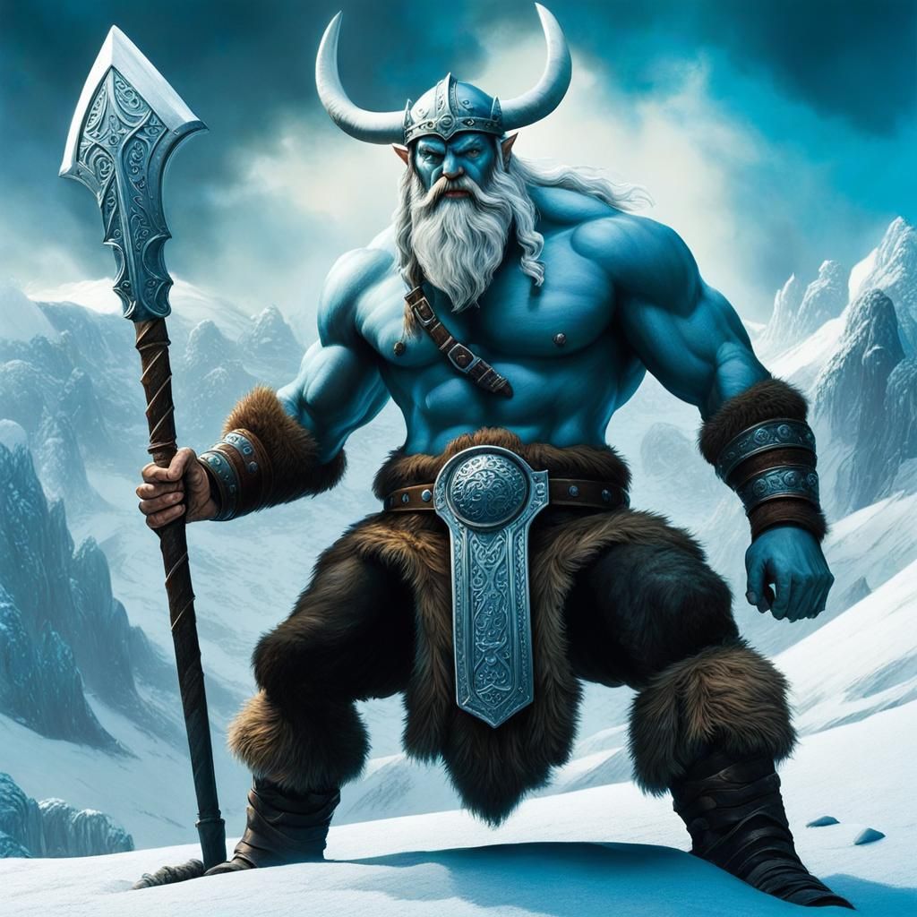 Cimmerian God Crom in Epic Fantasy Style