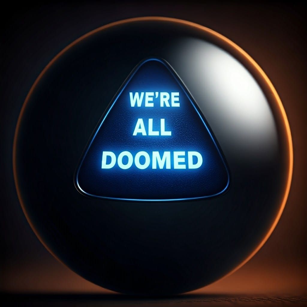 Glowing Blue Ominous Prophecy from a Mysterious Magic 8-Ball